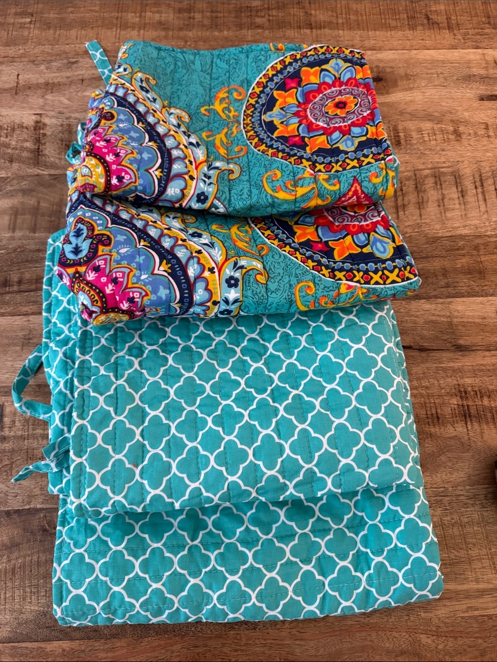 Levtex Home Mackenzie 4 Boho Kantha Turquoise Pink Paisley Quilted Pillow Cases